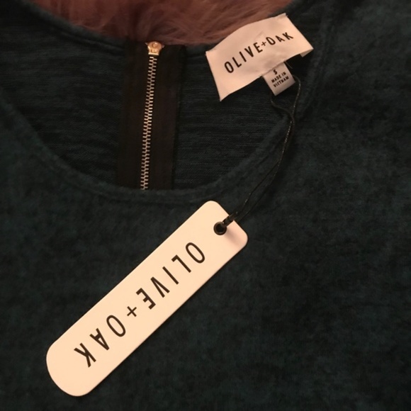 Olive + Oak Teal Pleated Dress NWT - Picture 3 of 5